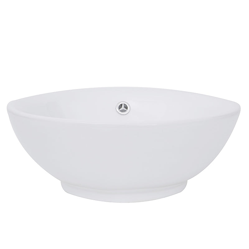 Nantucket Sinks 17 Inch Round White Vessel Sink With Overflow NSV218