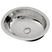 Nantucket Sinks OVS 17.75 Inch x 13.75 Inch Hand Hammered Stainless Steel Oval Undermount Bathroom Sink - view 4