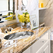 Nantucket Sinks OVS 17.75 Inch x 13.75 Inch Hand Hammered Stainless Steel Oval Undermount Bathroom Sink - view 7