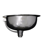 Nantucket Sinks OVS-OF 17.5 Inch x 13.75 Inch Hand Hammered Stainless Steel Oval Undermount Bathroom Sink With Overflow - view 4