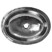 Nantucket Sinks OVS 17.75 Inch x 13.75 Inch Hand Hammered Stainless Steel Oval Undermount Bathroom Sink