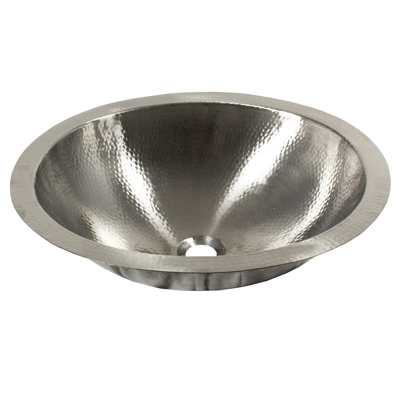 Nantucket Sinks OVS2017 19.75 Inch Hand Hammered Matte Stainless Steel Oval Bathroom Sink - view 2