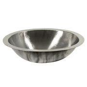 Nantucket Sinks OVS2017 19.75 Inch Hand Hammered Matte Stainless Steel Oval Bathroom Sink - view 4