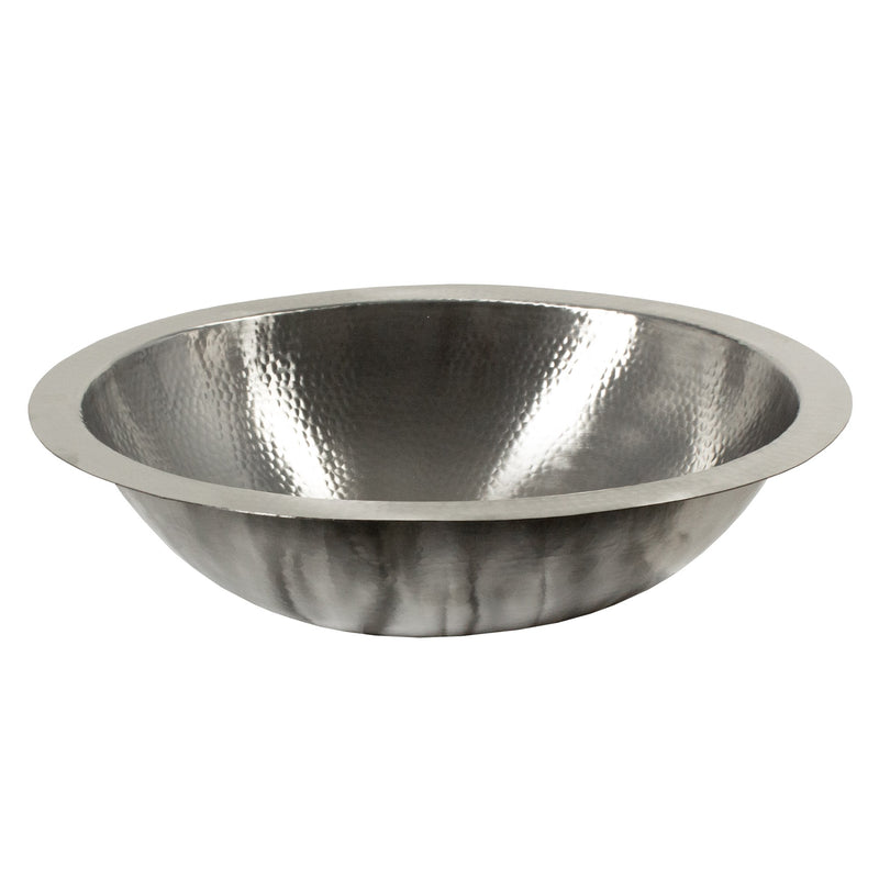 Nantucket Sinks OVS2017 19.75 Inch Hand Hammered Matte Stainless Steel Oval Bathroom Sink - view 4