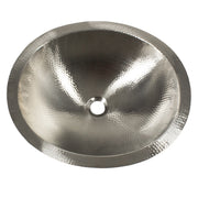 Nantucket Sinks OVS2017 19.75 Inch Hand Hammered Matte Stainless Steel Oval Bathroom Sink