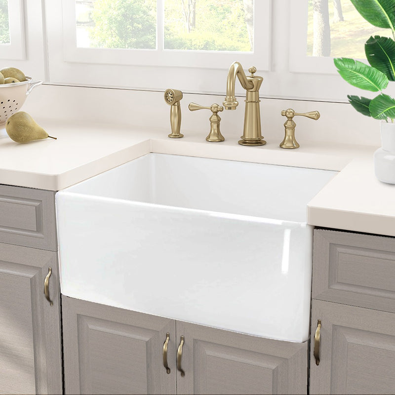 Nantucket Sinks 23.25 Inch Fireclay Farmhouse Kitchen Sink P-FCS23 - view 7