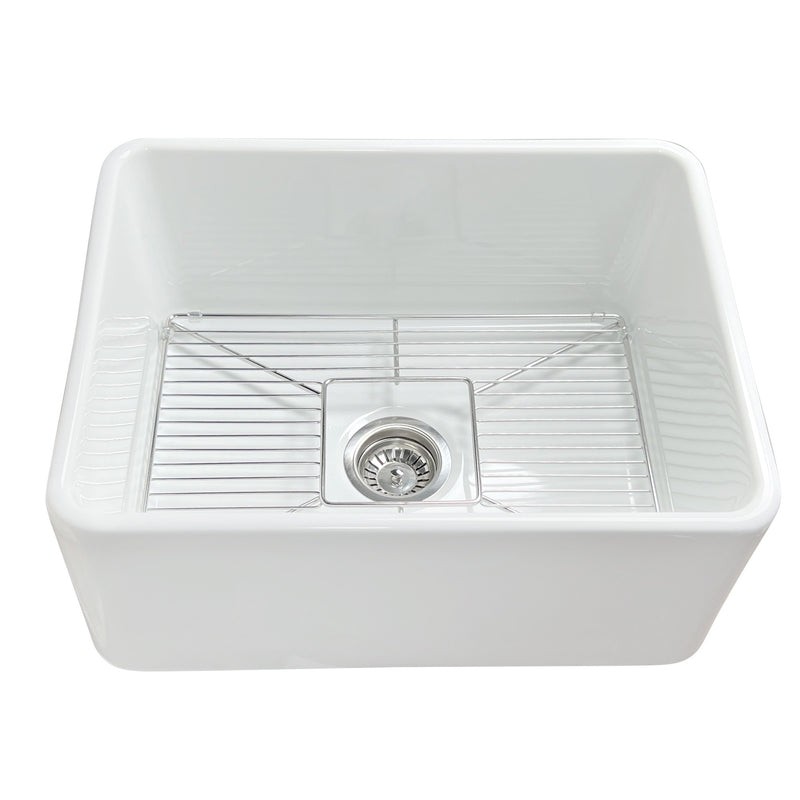 Nantucket Sinks 23.25 Inch Fireclay Farmhouse Kitchen Sink P-FCS23
