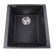 Nantucket Sinks 17" Single Bowl Undermount Granite Composite Bar-Prep Sink Black PR1716-BL