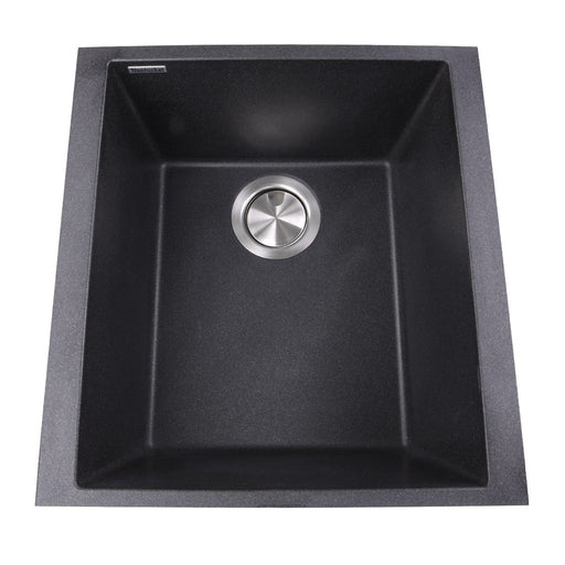 Nantucket Sinks 17" Single Bowl Undermount Granite Composite Bar-Prep Sink Black PR1716-BL