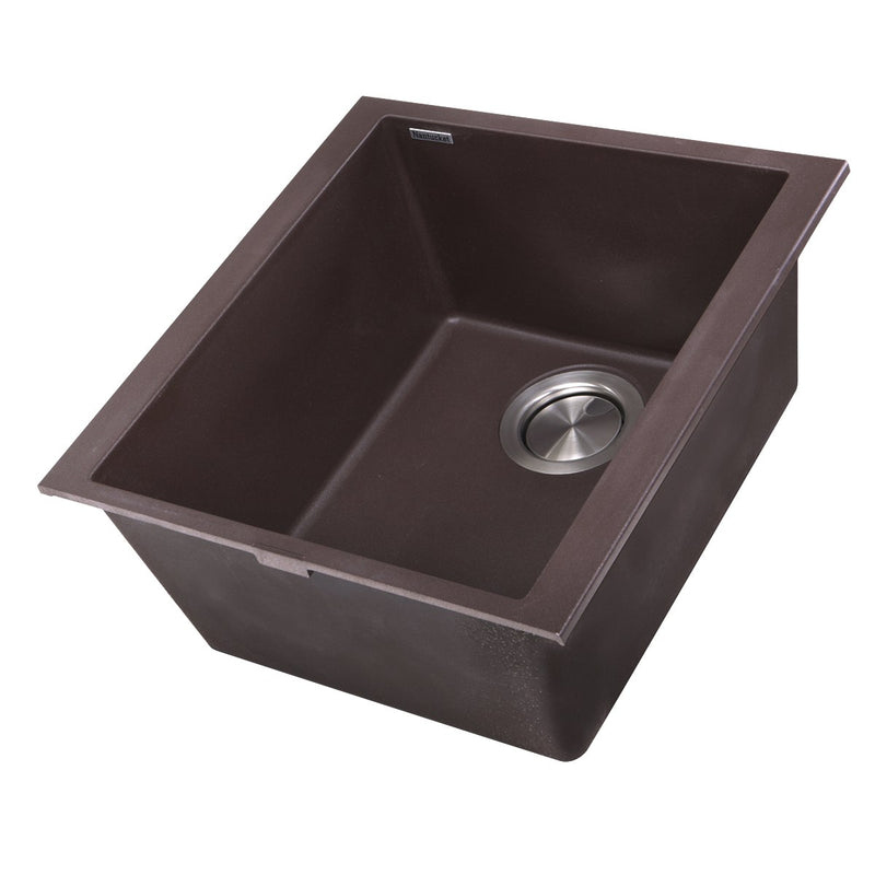 Nantucket Sinks 17" Single Bowl Undermount Granite Composite Bar-Prep Sink Brown PR1716-BR - view 2
