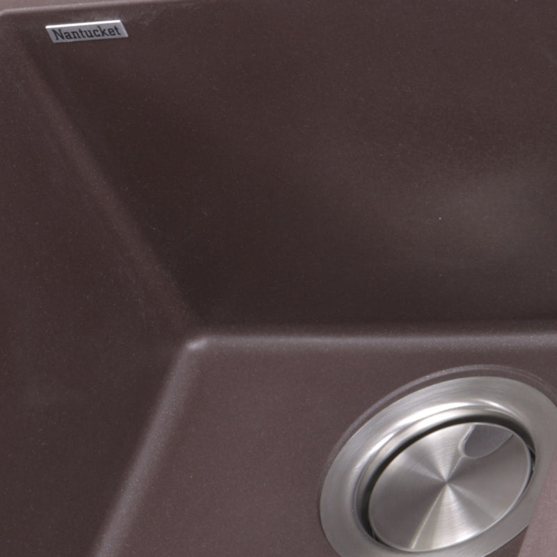 Nantucket Sinks 17" Single Bowl Undermount Granite Composite Bar-Prep Sink Brown PR1716-BR - view 3