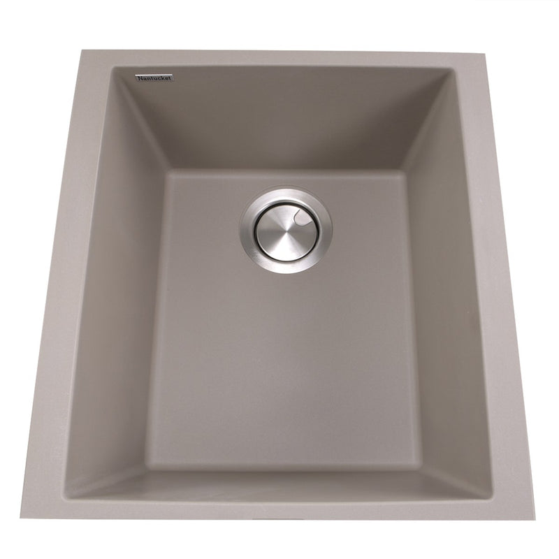 Nantucket Sinks 17" Single Bowl Undermount Granite Composite Bar-Prep Sink Truffle PR1716-TR