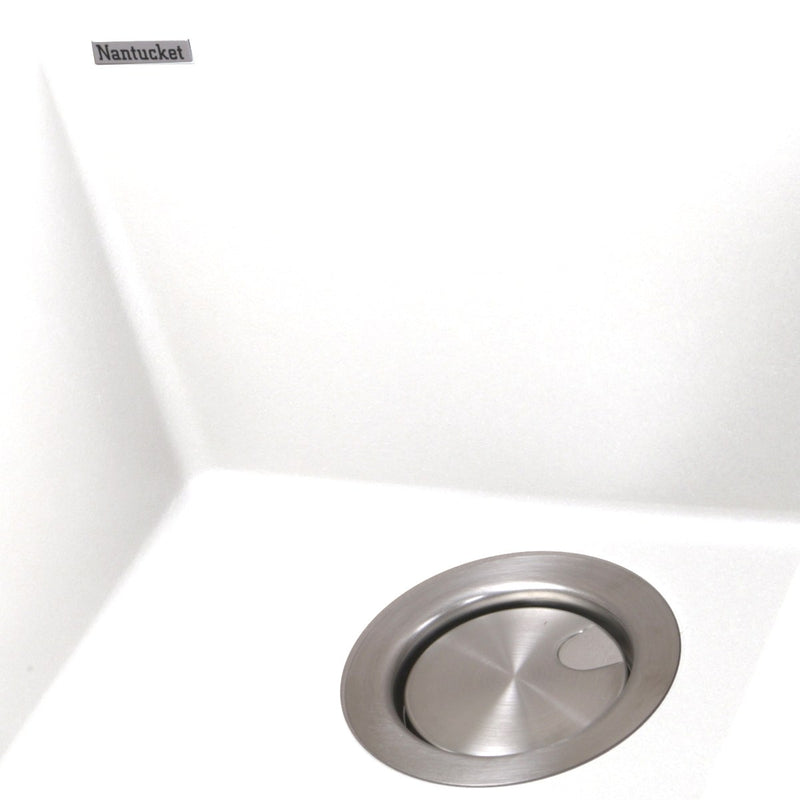 Nantucket Sinks 17" Single Bowl Undermount Granite Composite Bar-Prep Sink White PR1716-W - view 3
