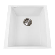 Nantucket Sinks 17" Single Bowl Undermount Granite Composite Bar-Prep Sink White PR1716-W