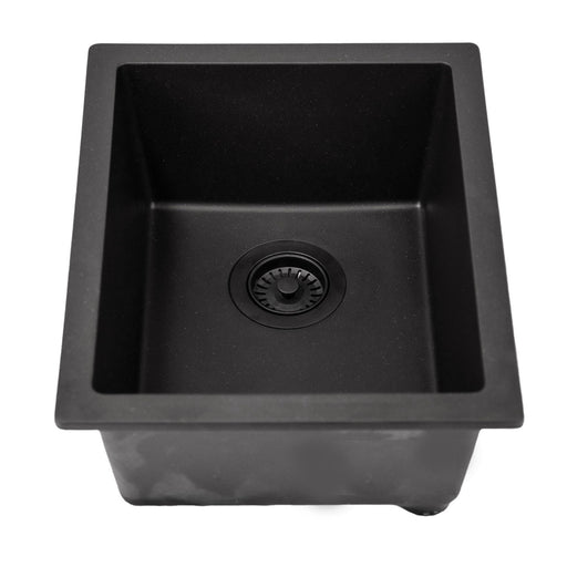 Nantucket Sinks Single Bowl Dual-mount Granite Composite Bar-Prep Sink Black PR1815-BL