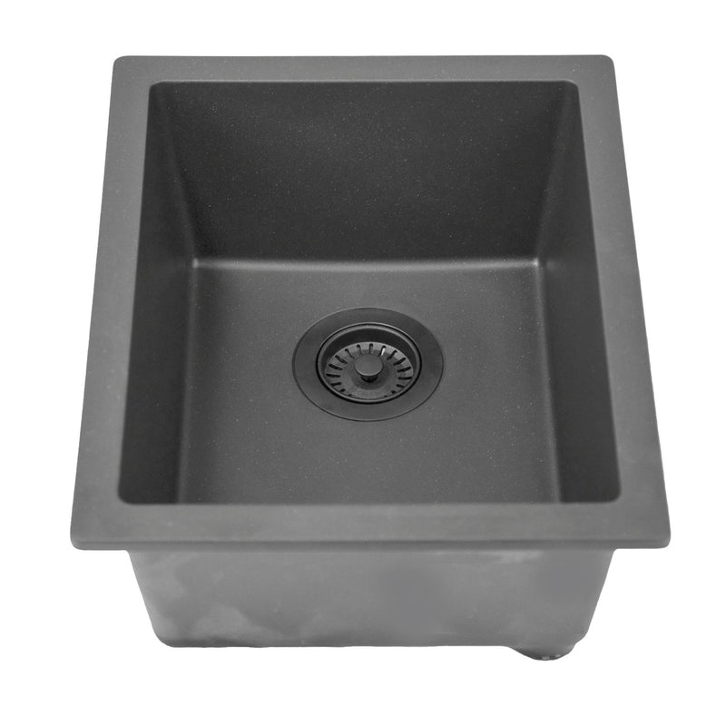 Nantucket Sinks Single Bowl Dual-mount Granite Composite Bar-Prep Sink Titanium PR1815-TI