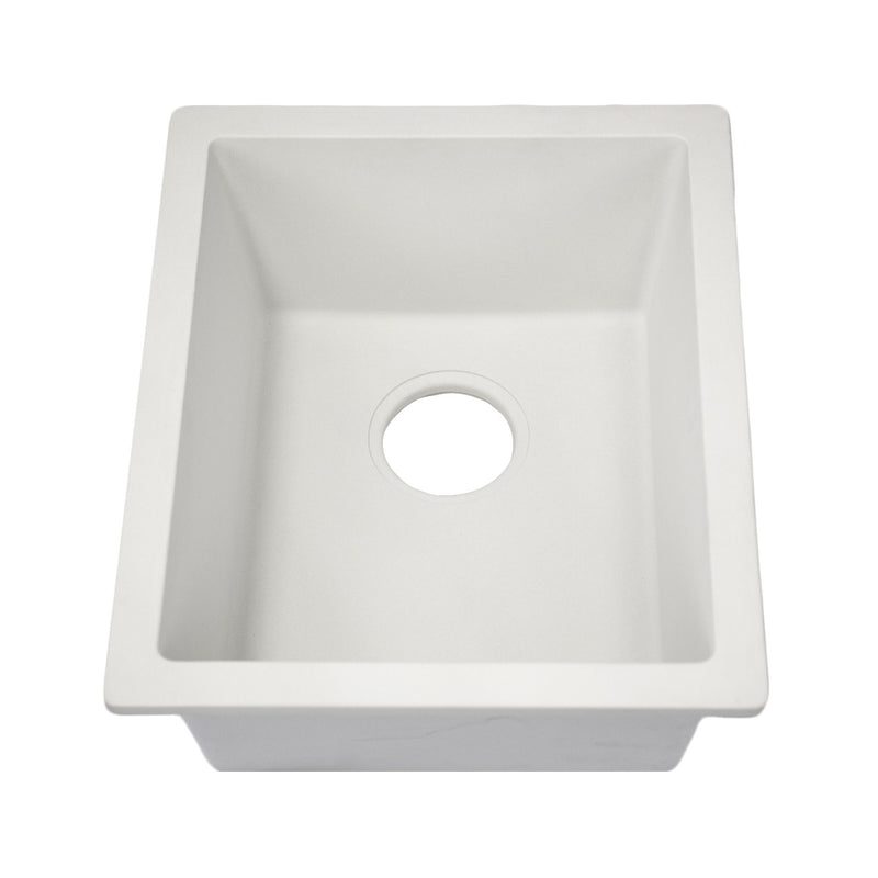 Nantucket Sinks Single Bowl Dual-mount Granite Composite Bar-Prep Sink White PR1815-W - view 2