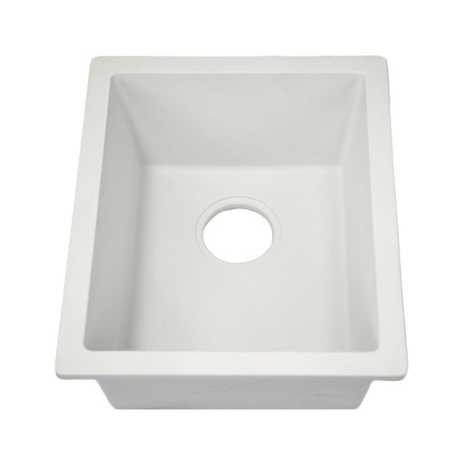 Nantucket Sinks Single Bowl Dual-mount Granite Composite Bar-Prep Sink White PR1815-W - view 2