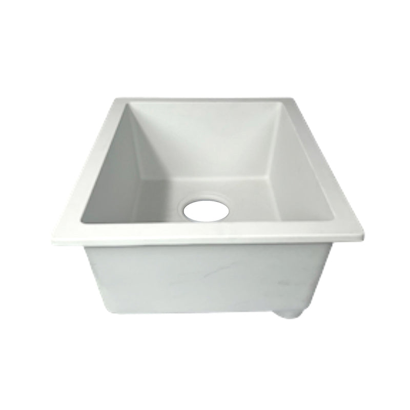 Nantucket Sinks Single Bowl Dual-mount Granite Composite Bar-Prep Sink White PR1815-W - view 3