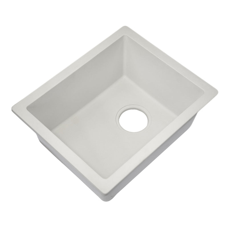 Nantucket Sinks Single Bowl Dual-mount Granite Composite Bar-Prep Sink White PR1815-W - view 4