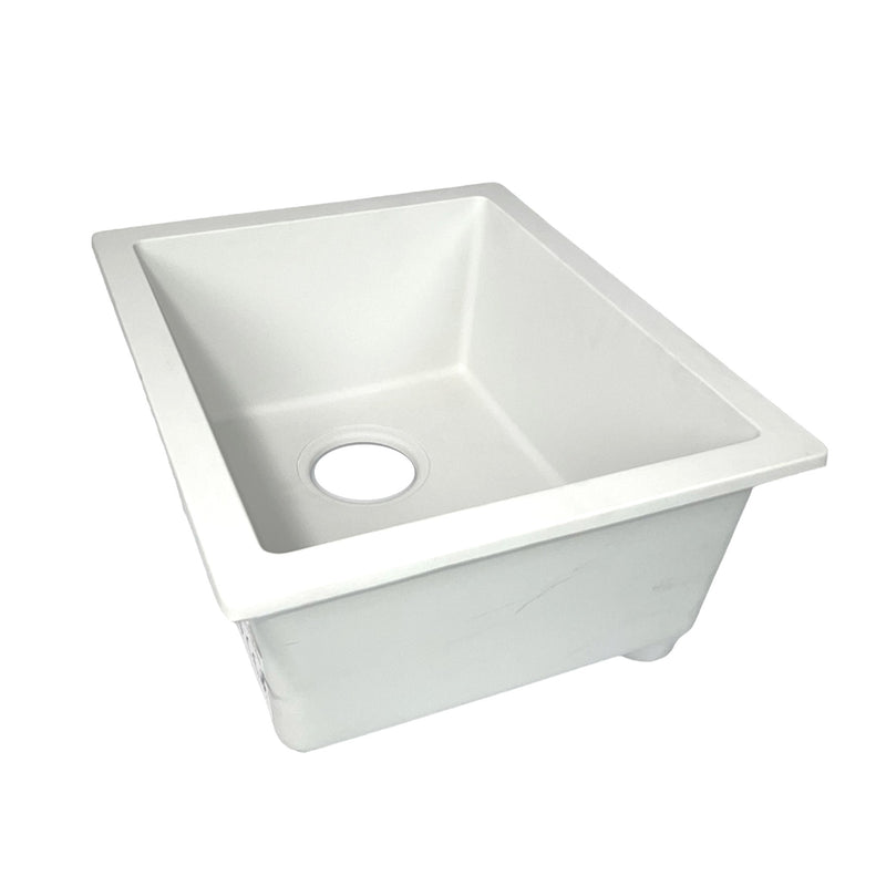 Nantucket Sinks Single Bowl Dual-mount Granite Composite Bar-Prep Sink White PR1815-W - view 5