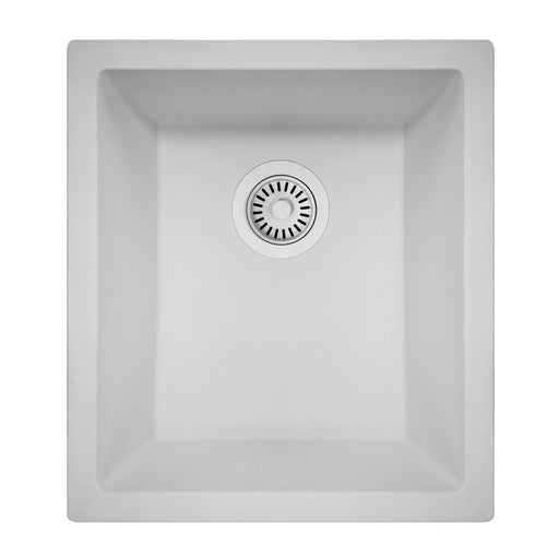 Nantucket Sinks Single Bowl Dual-mount Granite Composite Bar-Prep Sink White PR1815-W