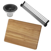 Nantucket Sinks 22" Dualmount Granite Composite Prep-Station with Side Set Drain - Black PR2219PS-BL - view 3