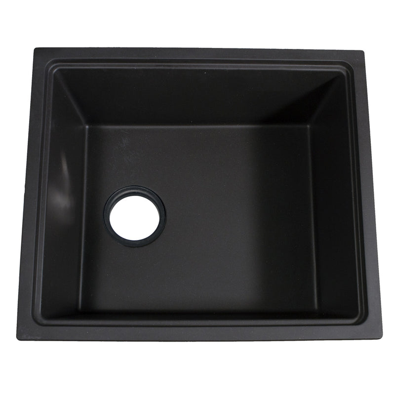 Nantucket Sinks 22" Dualmount Granite Composite Prep-Station with Side Set Drain - Black PR2219PS-BL - view 4