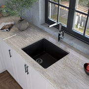Nantucket Sinks 22" Dualmount Granite Composite Prep-Station with Side Set Drain - Black PR2219PS-BL - view 6