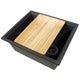 Nantucket Sinks 22" Dualmount Granite Composite Prep-Station with Side Set Drain - Black PR2219PS-BL