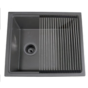 Nantucket Sinks 22" Dualmount Granite Composite Prep-Station with Side Set Drain - Titanium PR2219PS-TI - view 2