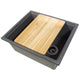 Nantucket Sinks 22" Dualmount Granite Composite Prep-Station with Side Set Drain - Titanium PR2219PS-TI