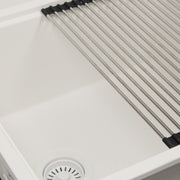 Nantucket Sinks 22" Dualmount Granite Composite Prep-Station with Side Set Drain - White PR2219PS-W - view 5