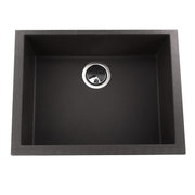 Nantucket Sinks Small Single Bowl Undermount Granite Composite Sink - Black PR2418-BL
