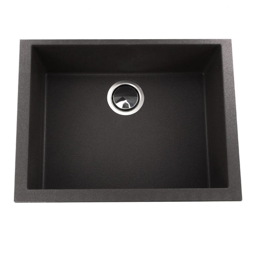 Nantucket Sinks Small Single Bowl Undermount Granite Composite Sink - Black PR2418-BL