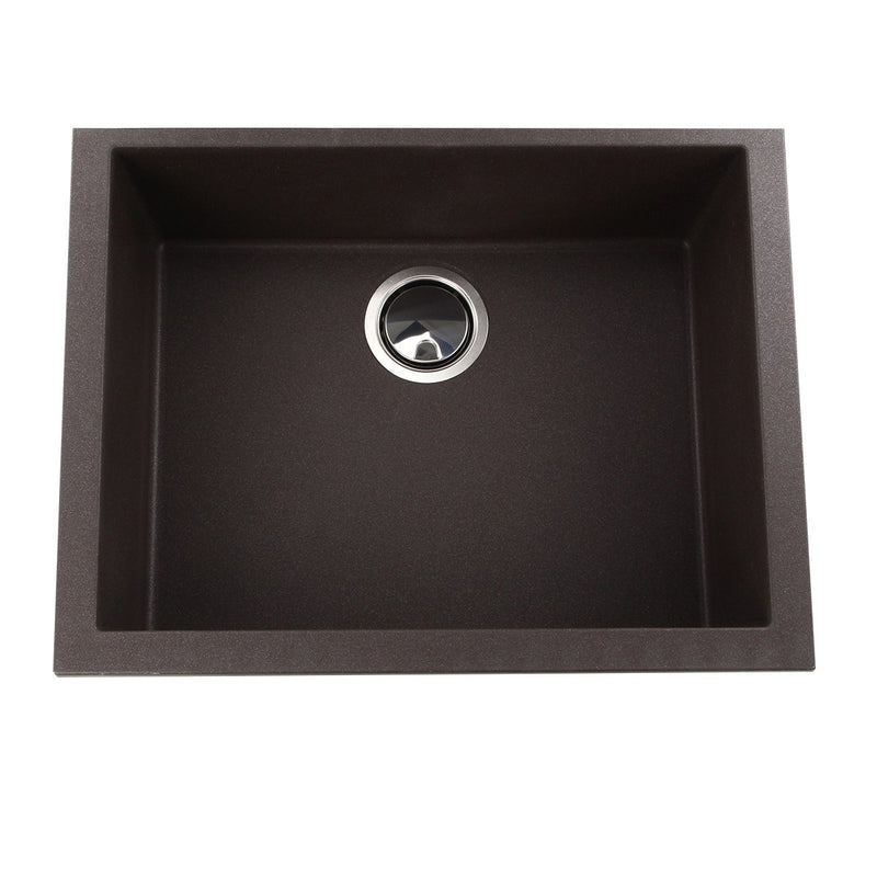 Nantucket Sinks Small Single Bowl Undermount Granite Composite Sink - Brown PR2418-BR