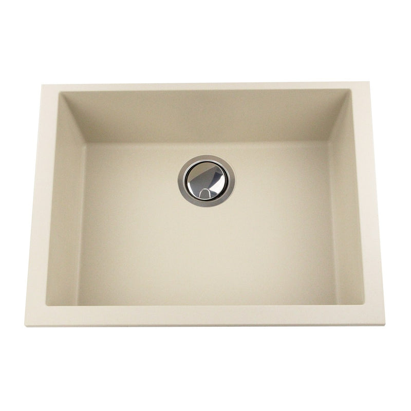 Nantucket Sinks Small Single Bowl Undermount Granite Composite Sink - Sand PR2418-S
