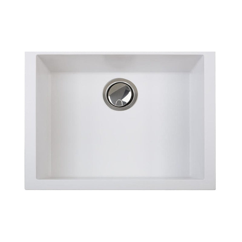 Nantucket Sinks Small Single Bowl Undermount Granite Composite Sink - White PR2418-W - view 2
