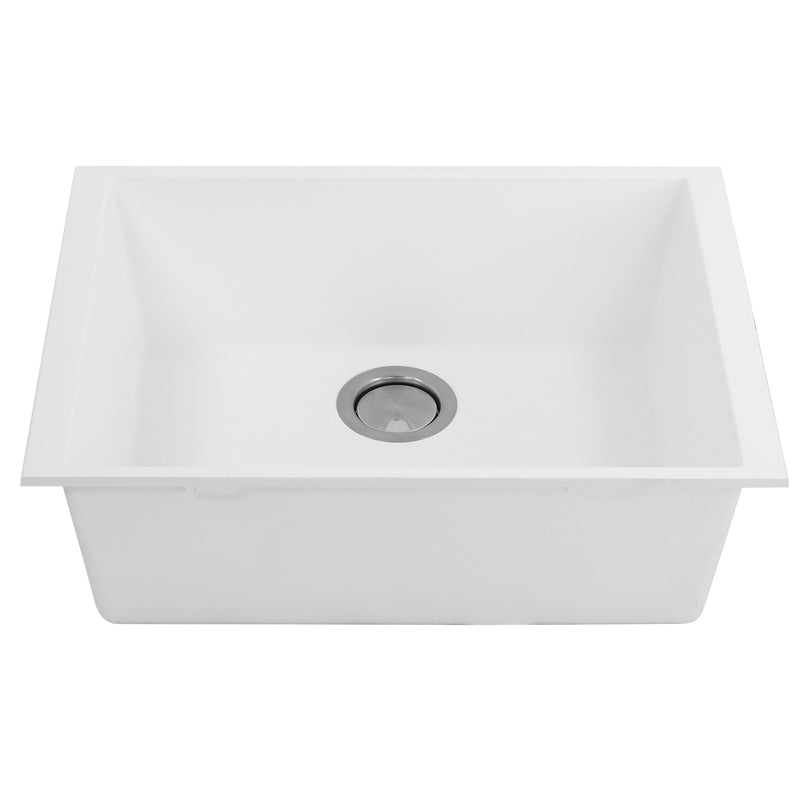 Nantucket Sinks Small Single Bowl Undermount Granite Composite Sink - White PR2418-W - view 3