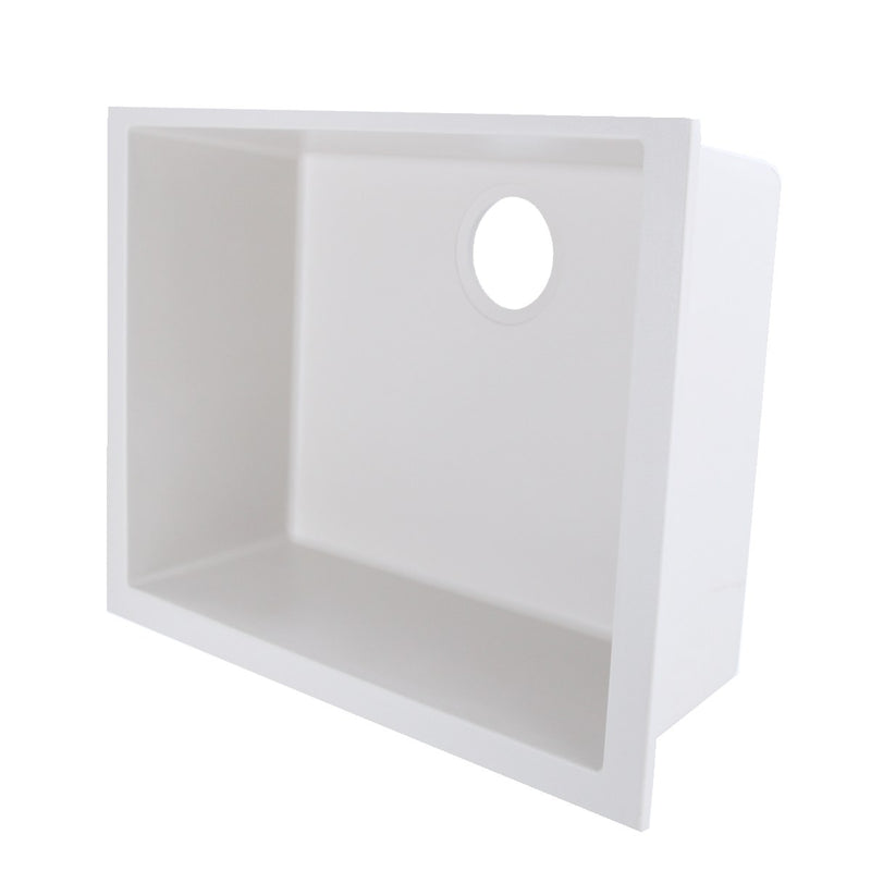 Nantucket Sinks Small Single Bowl Undermount Granite Composite Sink - White PR2418-W - view 4