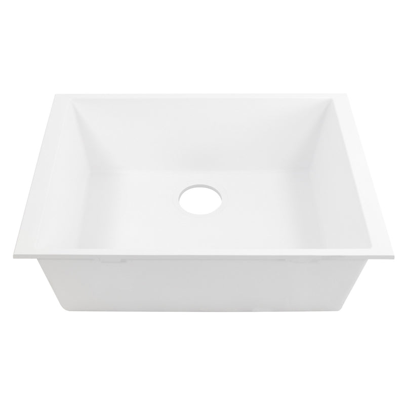 Nantucket Sinks Small Single Bowl Undermount Granite Composite Sink - White PR2418-W - view 5