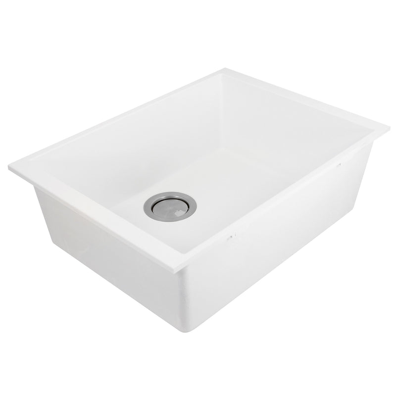 Nantucket Sinks Small Single Bowl Undermount Granite Composite Sink - White PR2418-W - view 6