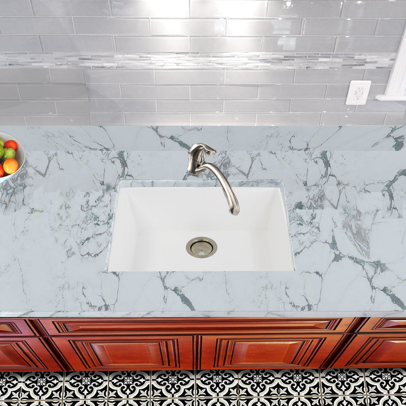 Nantucket Sinks Small Single Bowl Undermount Granite Composite Sink - White PR2418-W - view 7