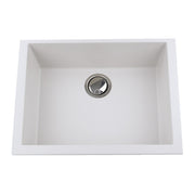Nantucket Sinks Small Single Bowl Undermount Granite Composite Sink - White PR2418-W