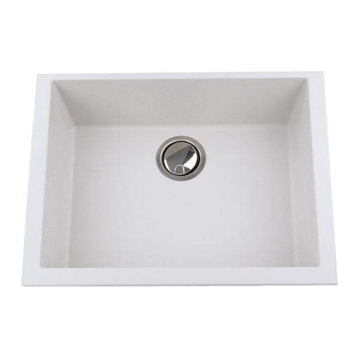 Nantucket Sinks Small Single Bowl Undermount Granite Composite Sink - White PR2418-W