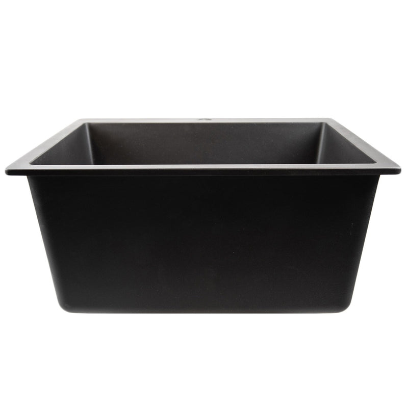 Nantucket Sinks Single Bowl Dual-mount Granite Composite Laundry Sink Black PR2522-DM-BL - view 4
