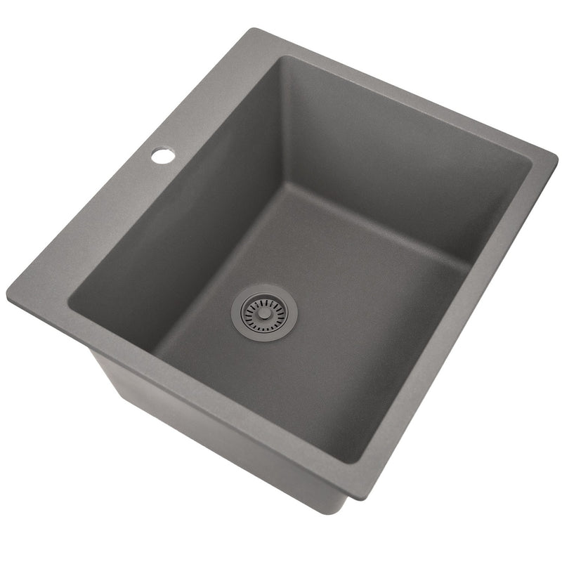 Nantucket Sinks Single Bowl Dual-mount Granite Composite Laundry Sink Titanium PR2522-DM-TI - view 2