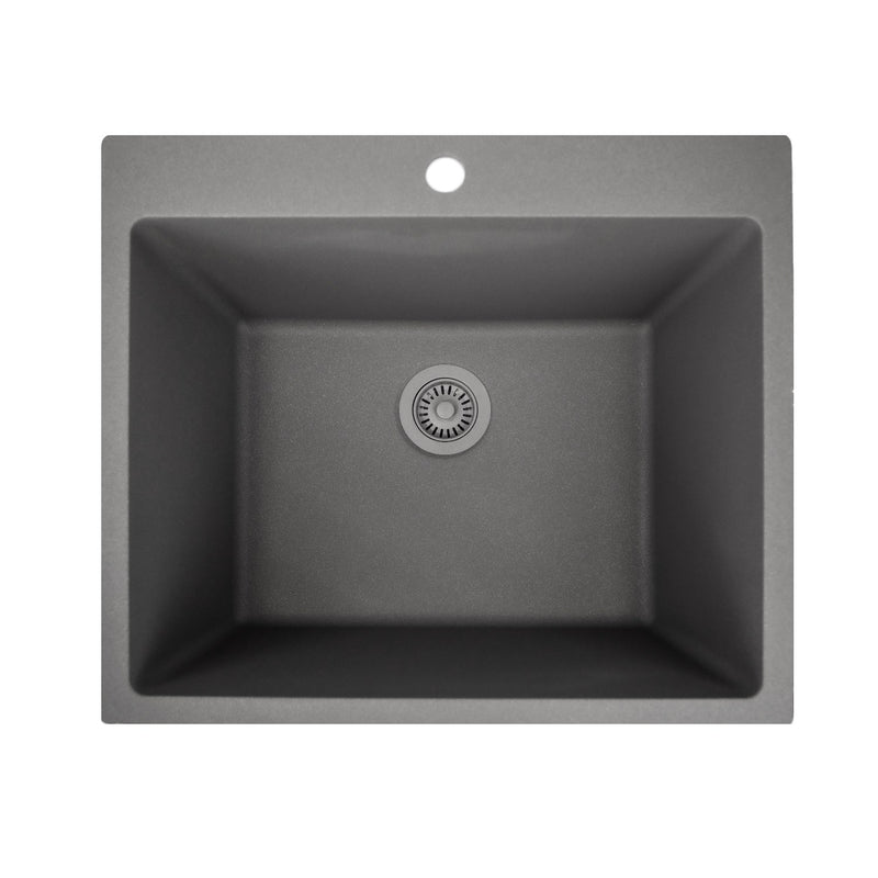 Nantucket Sinks Single Bowl Dual-mount Granite Composite Laundry Sink Titanium PR2522-DM-TI - view 3