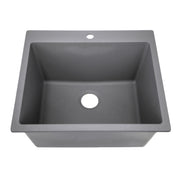 Nantucket Sinks Single Bowl Dual-mount Granite Composite Laundry Sink Titanium PR2522-DM-TI