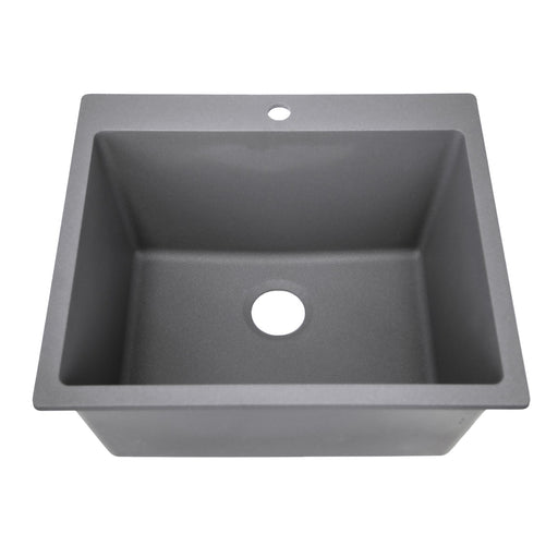 Nantucket Sinks Single Bowl Dual-mount Granite Composite Laundry Sink Titanium PR2522-DM-TI
